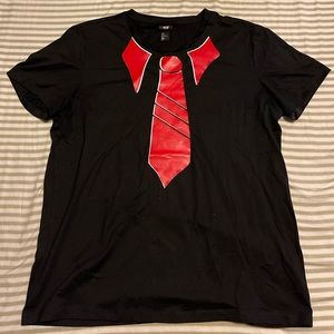 H&M Red Tie T-shirt Business Casual Anime Outfit Fake Suit